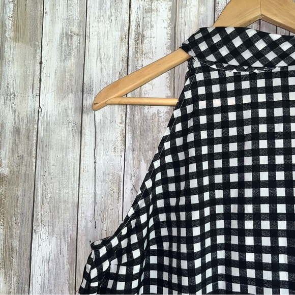 NWT Banana Republic Gingham PRINT BOW NECK HALTER TOP - Picture 5 of 9